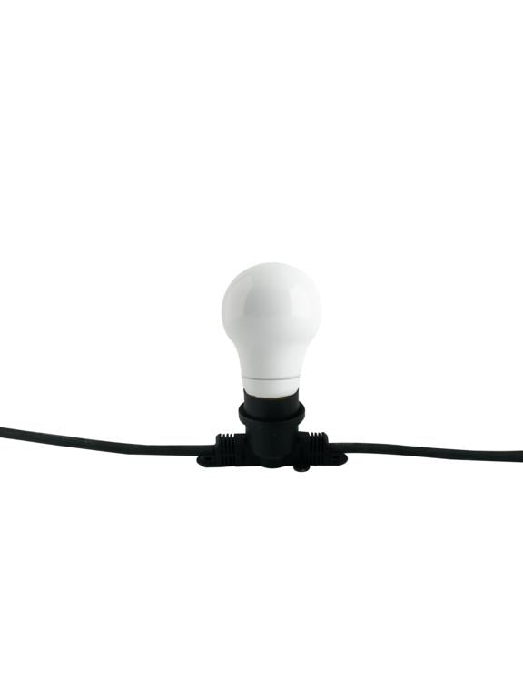 Stringa elettrificata per esterno IP44 bianco o nero lampade 10XE27 non incluse 10 metri cavo in gomma spina schuko e connettore modulabile PICNIC Stringa elettrificata per esterno IP44 bianco o nero lampade 10XE27 non incluse 10 metri cavo in gomma spina schuko e connettore modulabile PICNIC